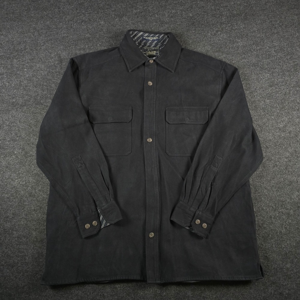Levis Mens Black Long Sleeve Button Up Shirt Jacket Shacket Heavy Cotton Size M
